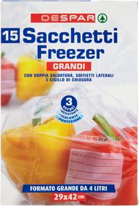 SACCHET.FREEZER DESPAR 15PZ 29x42 GRANDI