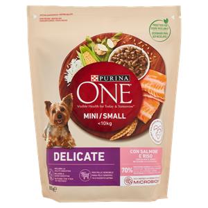 Purina One Mini <10kg Crocchette per Cani Delicate con Salmone e Riso 800g