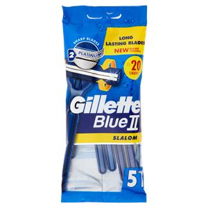 Gillette Blue II Slalom Rasoio da Uomo Usa e Getta - 5 rasoi