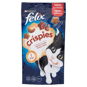 Purina Felix Crispies Snack Gatto Aromatizzato con Manzo e Pollo 45 g