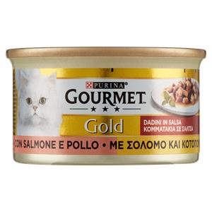 Purina Gourmet Gold Dadini in salsa Cibo Umido per Gatti con Salmone e Pollo 85g