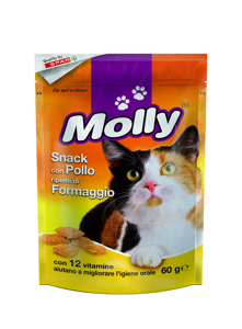 SNACK POLLO MOLLY 60G C/ FORMAGGIO