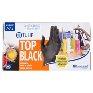 GUANTI NITRILE NERO TULIP X100 TG.M