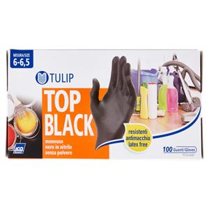 GUANTI NITRILE NERO TULIP X 100 TG S