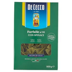 FARFALLE DE CECCO 500G C/SPINACI