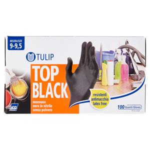 GUANTI NITRILE NERO TULIP X100 TG.XL