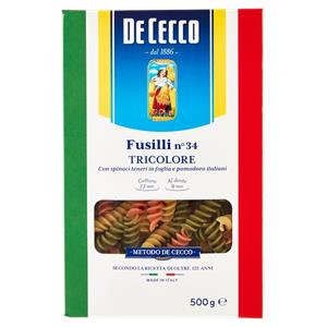 FUSILLI DE CECCO 500G TRICOLORE