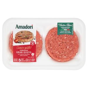 Amadori Hamburger Gran Gusto con carne di tacchino, pollo e bovino 0,204 kg