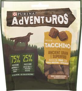 ADVENTUROS HIGH MEAT, ANCIENT GRAIN & SUPERFOOD SNACK CANE TACCHINO