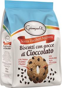 BISCOTTI SENZA ZUCCHERO CON GOCCE DI CIOCCOLATO