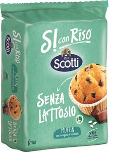 MUFFIN SÌ CON RISO E GOCCE DI CIOCCOLATO SENZA LATTOSIO