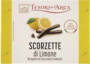 SCORZETTE DI LIMONE RICOPERTE AL CIOCCOLATO FONDENTE 70%