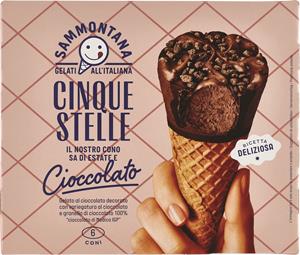 CONO CINQUE STELLE CIOCCOLATO DI MODICA X6