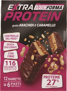 BARRETTA DIMAGRANTE PESOFORMA EXTRAPROTEIN CON ARACHIDI E CARAMELLO