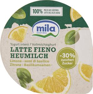 YOGURT INTERO LATTE FIENO LIMONE E SEMI DI BASILICO 150G