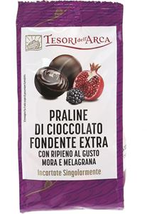 BOULES CIOCCOLATO FONDENTE 85%  RIPIENO CREMA MORA E MELOGRANO BUSTA