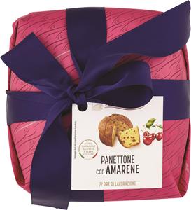 PANETTONE BASSO ALL'AMARENA INCARTATO A MANO