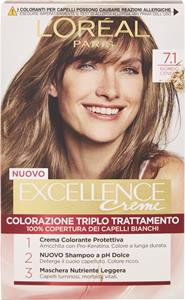 EXCELLENCE CREME COLORAZIONE TRIPLO TRATTAMENTO 7.1 BIONDO CENERE