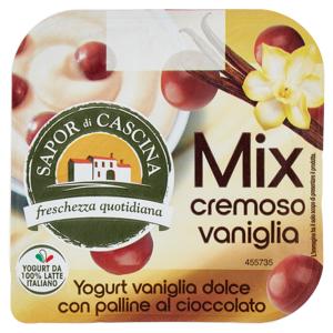 Sapor di Cascina Mix cremoso vaniglia Yogurt vaniglia dolce con palline al cioccolato 150 g