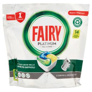 Fairy Pastiglie Lavastoviglie Platinum, Detersivo Piatti Limone, 14 Capsule 209 g
