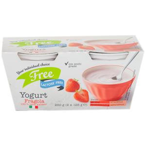 Yogurt senza lattosio assortito 125gr x 2-fragola