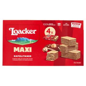 Loacker Maxi Napolitaner Wafer con crema alle nocciole 100% italiane Wafers 50gx4