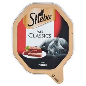 Sheba Paté Classics Cibo Umido Gatto in Vaschetta con Manzo 85 g
