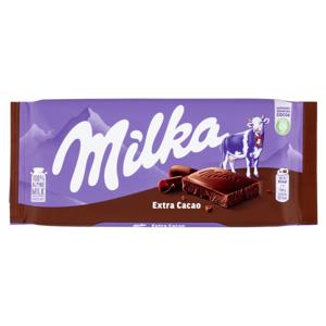 Milka Extra Cacao, tavoletta di cioccolato al latte 100% Alpino con extra cacao - 100g