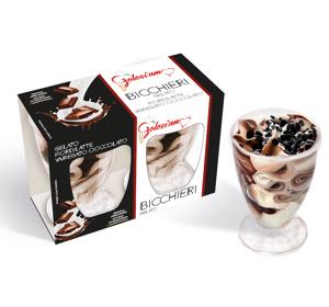 2 Bicchieri di gelato variegato cioccolato - Cartone da 12 pezzi