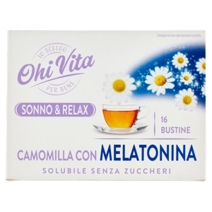 Ohi Vita Sonno & Relax Camomilla con Melatonina Solubile Senza Zuccheri 16 x 4,0 g