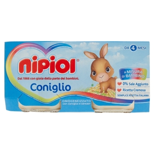 nipiol Coniglio Omogeneizzato con coniglio e cereale 2 x 80 g