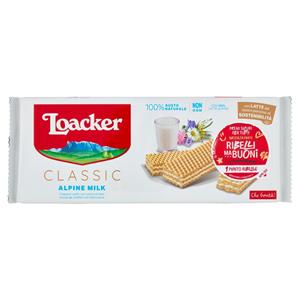 Loacker Classic Alpine Milk Wafer con crema al Latte Alpino non OGM Wafers 175g