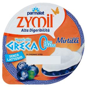 ZYMIL Alta Digeribilità Senza Lattosio Yogurt alla Greca Zero Grassi Mirtilli 150 g
