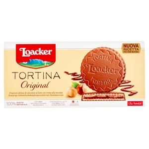 Loacker Tortina Original Wafer ricoperto di cioccolato al latte con crema al cacao 3 x 21 g