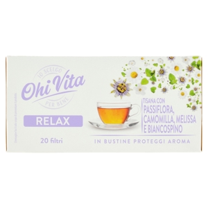 Ohi Vita Relax Tisana con Passiflora, Camomilla, Melissa e Biancospino filtri 20 x 2,0 g