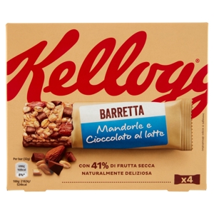 Kellogg's Barretta Mandorle e Cioccolato al latte 4 x 32 g