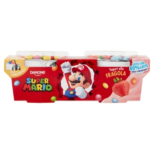 Danone Super Mario, Yogurt gusto Fragola con Confettini, 2x110g