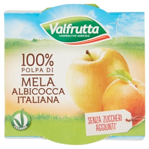 Valfrutta 100% Polpa di Mela Albicocca Italiana 2 x 100 g