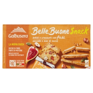 Galbusera BelleBuone Snack sottili e croccanti con fichi, nocciole e semi di zucca 5 x 30 g