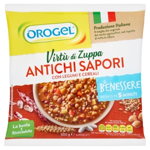 Orogel Il Benessere Virtù di Zuppa Antichi Sapori con Legumi e Cereali Surgelati 500 g
