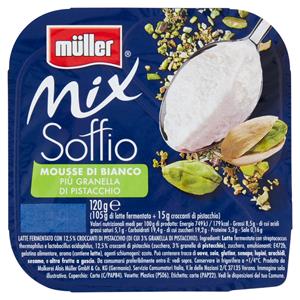 müller Mix Soffio Mousse di Bianco Più Granella di Pistacchio 120 g