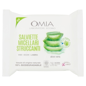 Omia Laboratori Ecobio Salviette Micellari Struccanti aloe vera 20 pz