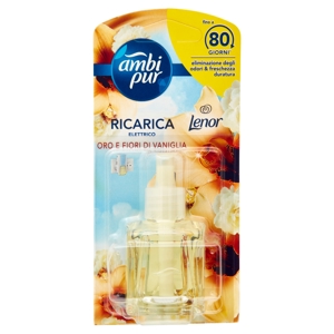 Ambi Pur Profumatore per Ambienti Elettrico, Deodorante, Oro e Fiori di Vaniglia, Ricarica 20ml