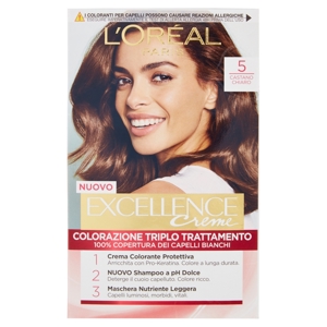 L'Oréal Paris Excellence Crema colorante triplo trattamento avanzato, 5 Castano Chiaro