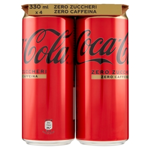 COCA-COLA Zero Zuccheri Senza Caffeina Lattina 4 x 330 ml