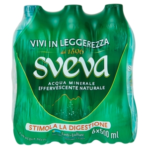 SVEVA, Acqua Minerale Effervescente Naturale 0,5L x 6 (PET)