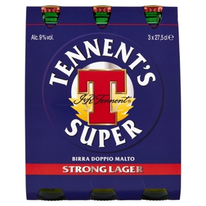 TENNENT'S SUPER Birra strong lager doppio malto bottiglia 3x27,5cl