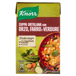 Knorr Zuppa Ortolana con Orzo, Farro e Verdure 500 ml