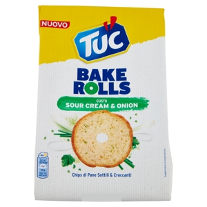 Tuc Bake Rolls, Chips di Pane Sottile e Croncante al Gusto Panna Acida e Cipolla 150 g