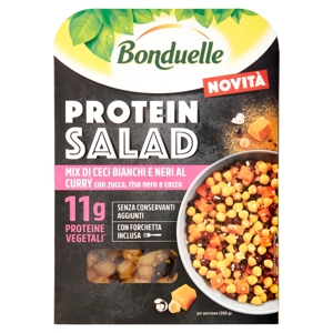 Bonduelle Protein Salad Mix di Ceci Bianchi e Neri al Curry con zucca, riso nero e cocco 200 g